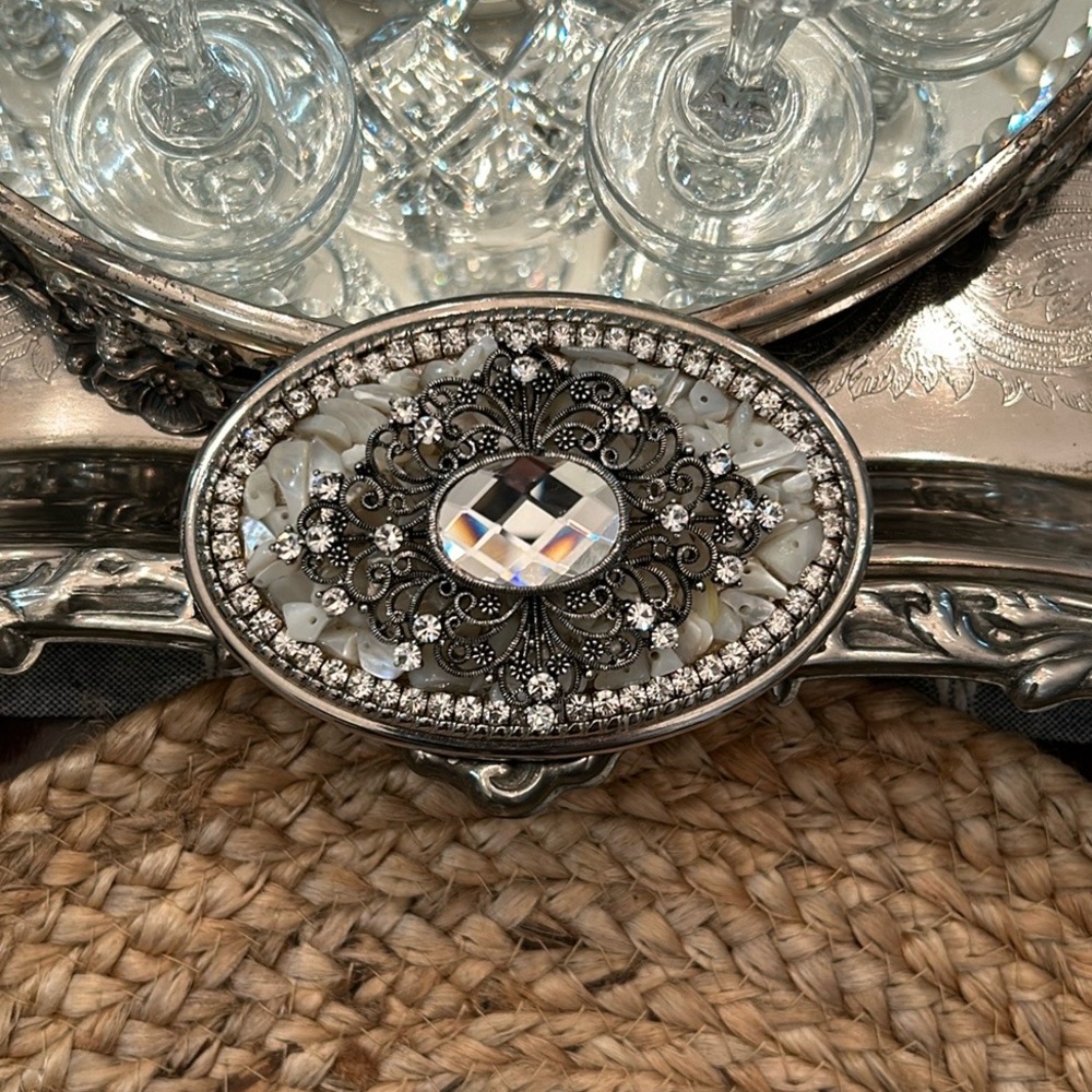 Vintage Stone and crystal belt buckle - Picture 12 of 14
